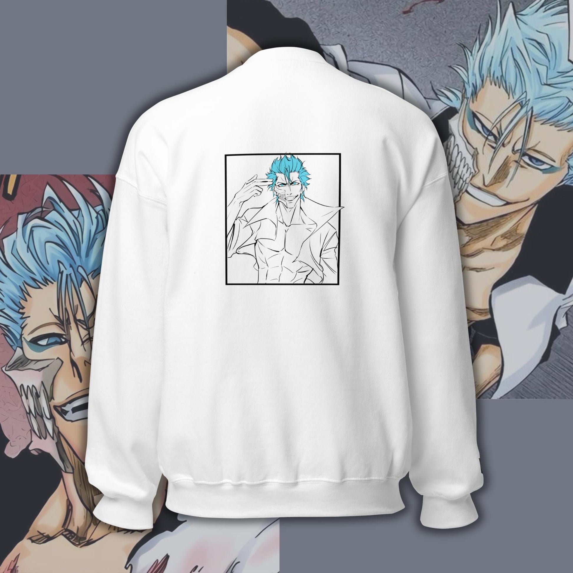 Bleach: Grimmjow embroidered sweatshirt (white)