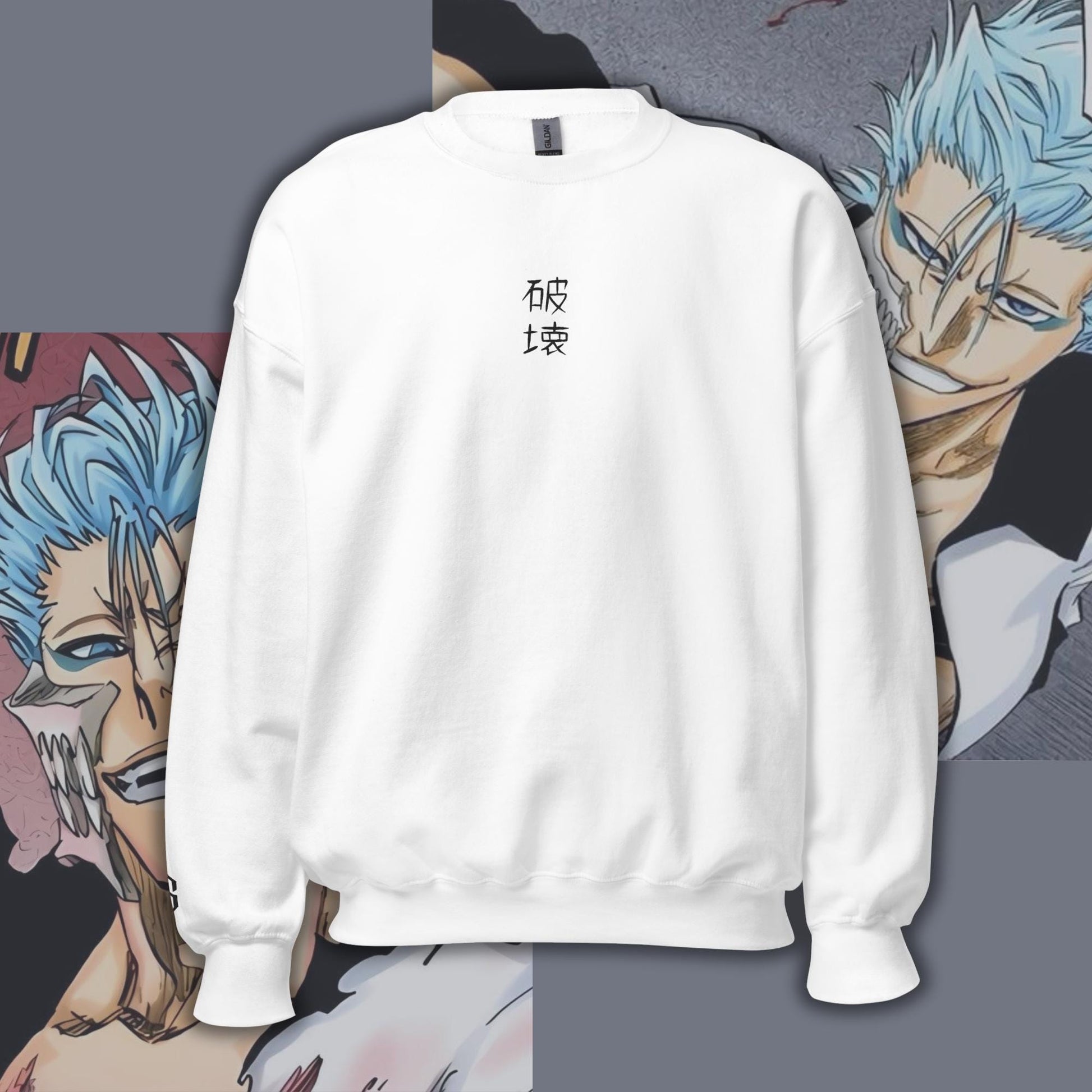 Bleach: Grimmjow embroidered sweatshirt (white)