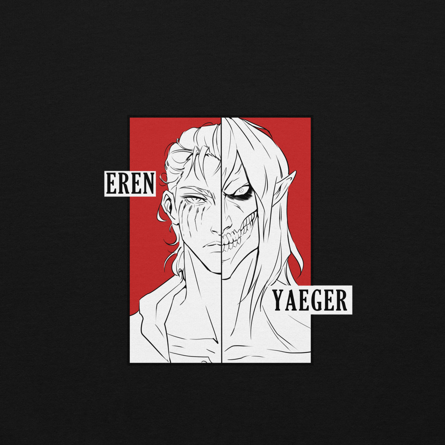 AOT: Eren/Titan embroidered hoodie(black)